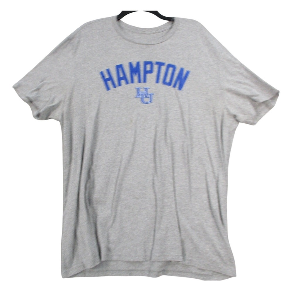 Champion Hampton University HU T-Shirt Mens 2XL Gray Short Sleeve Graphic‎ Tee